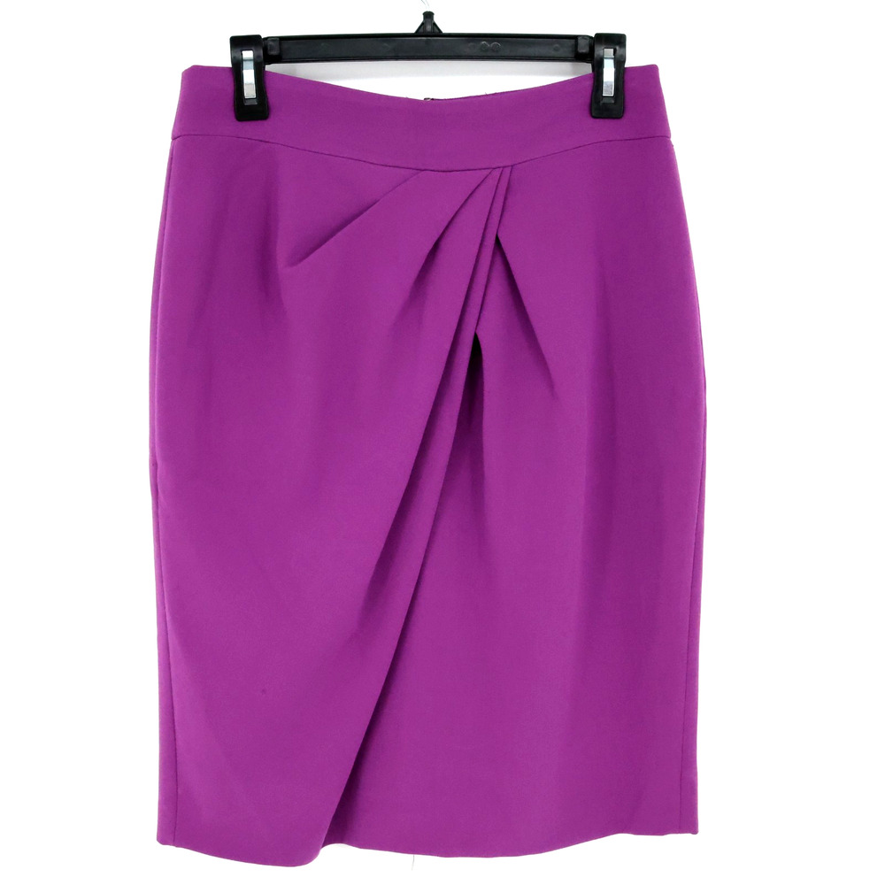 Banana Republic Skirt Womens 4 Purple Pink Stretch Lined Pleated Pencil Career